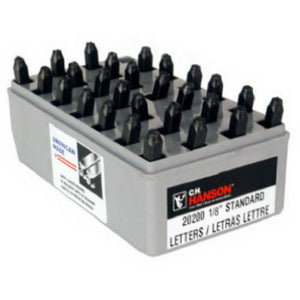 CH Hanson® 20200 Standard High Quality Letter Stamp Set, 1/4" x 2-3/8", 27 Piece