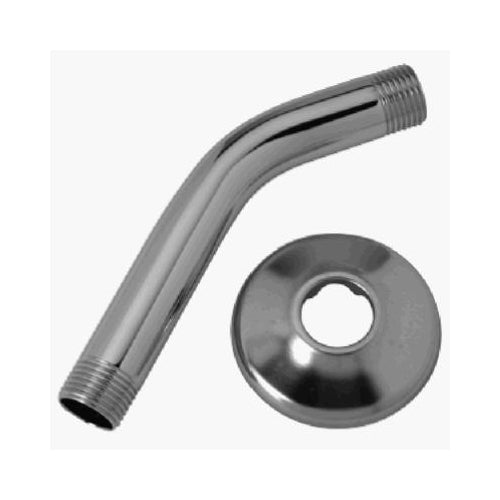 Master Plumber 682-754 Shower Arm & Flange, 1/2" x 6", Chrome Finish