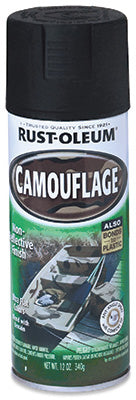 Rust-Oleum® 1916-830 Specialty Camouflage Spray Paint, 12 Oz, Black