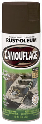 Rust-Oleum 1918-830 Specialty Camouflage Spray Paint, 12 Oz, Earth Brown