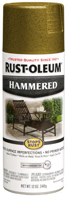 Rust-Oleum® Stops Rust® Hammered Enamel Spray Paint, 12 Oz, Gold