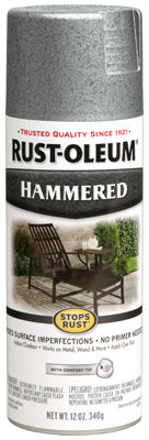 Rust-Oleum® 248072 Stops Rust® Hammered Spray Paint, 12 Oz, Silver