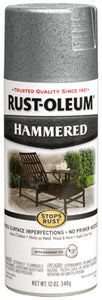 Rust-Oleum® 248072 Stops Rust® Hammered Spray Paint, 12 Oz, Silver