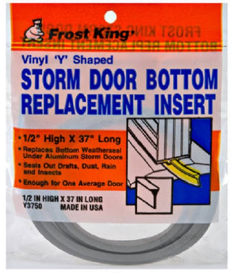 Frost King Y3750 Vinyl Storm Door Bottom Seal Replacement, 37", Gray