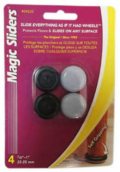 Magic Sliders® 04225 Round Self-Gripping Tip Sliders, 7/8"-1", 4-Pack