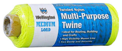 Wellington 46294 Twisted Nylon Multi-Purpose Twine, Opti Yellow, #18 x 525'