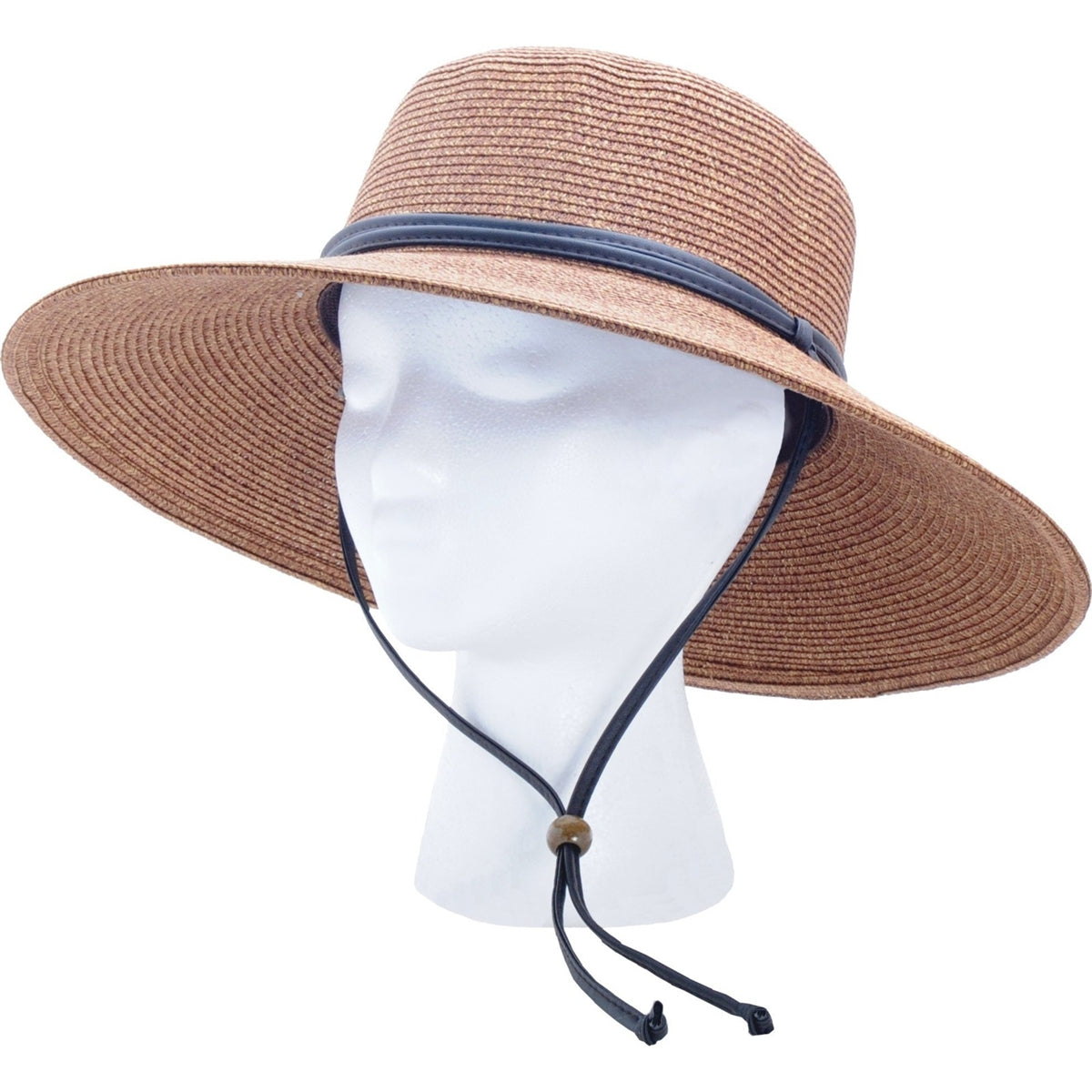 Sloggers® 442DB01 Women's Wide Brim Braided Sun Hat, UPF 50+, Dark Brown
