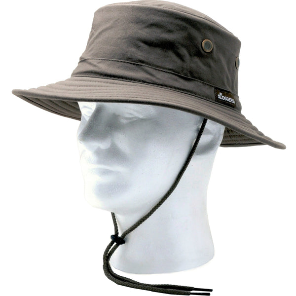 Sloggers® 4471DB Men's Classic Cotton Hat with Wind Lanyard, Dark Brown