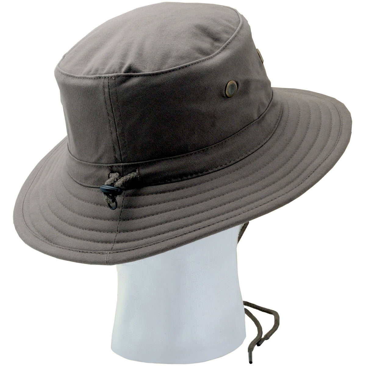 Sloggers® 4471DB Men's Classic Cotton Hat with Wind Lanyard, Dark Brown