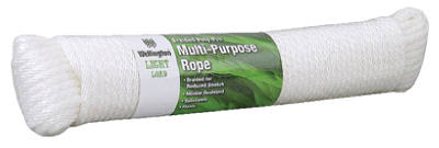 Wellington 11404 Solid Braided Polypropylene Rope, Silvery White, 1/4" x 100'