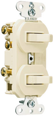 Pass & Seymour Combination Switches, 15A, 120/277V, Ivory