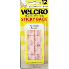 "Velcro" White Sticky Back Squares 7/8"
