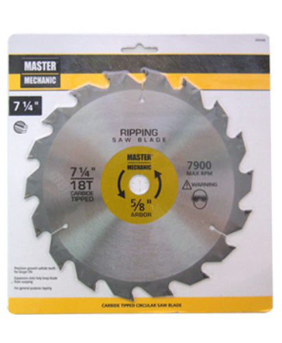 Master Mechanic 694396 Carbide Ripping Saw Blade, 7-1/4", 18 Teeth
