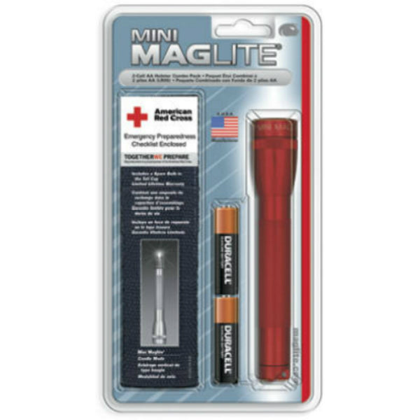 Maglite SM2A03H Mini Holster Combo Flashlight Pack, 2 "AA" Cell, Red