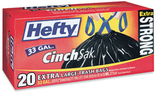Hefty® E8-6725 Extra Large Plastic Trash Bag, 33-Gallon, 20-Count