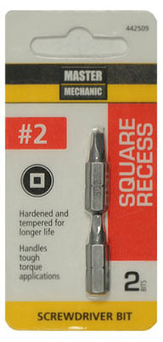 Master Mechanic 696622 Square Recessed Screwdriver Bit, 1", #3