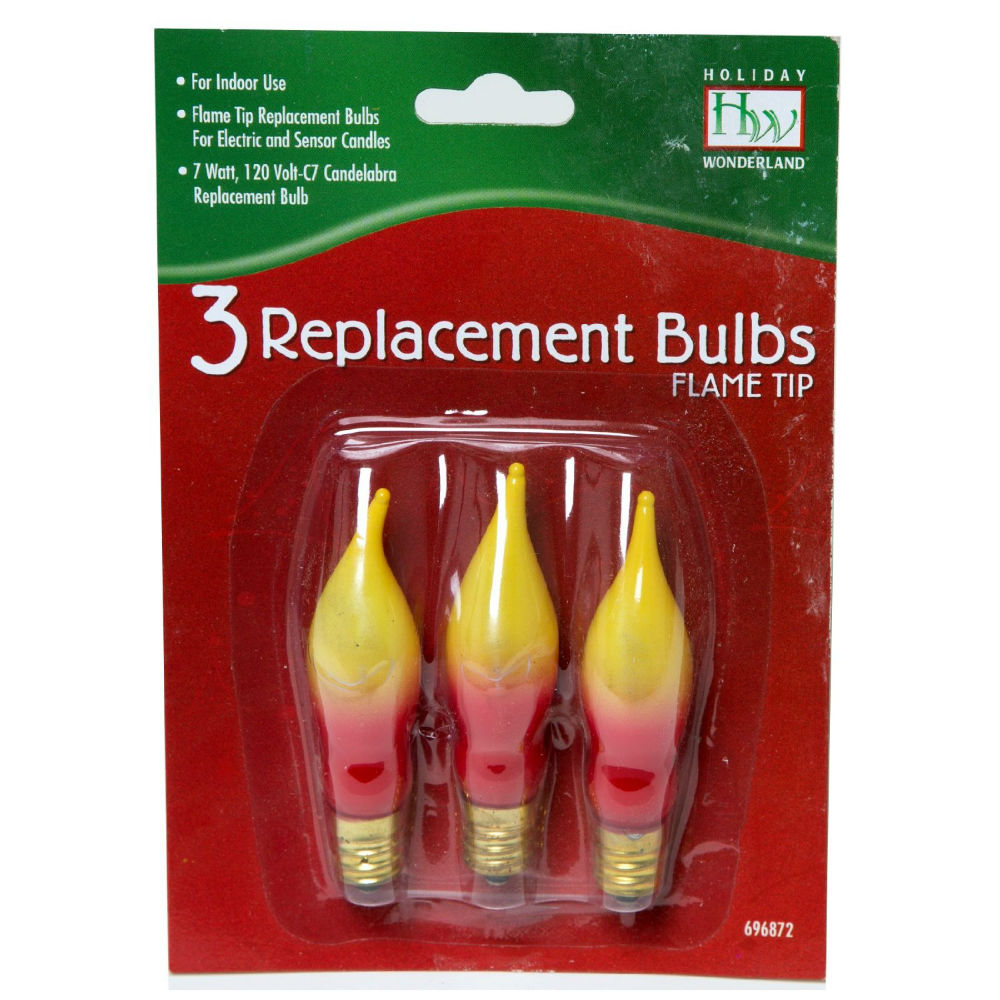 Holiday Wonderland 1080-88 Xmas C7 Flame-Tip Replacement Candle Bulbs