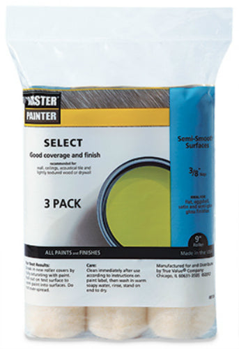 Master Painter MPS938-3PK Paint Roller Cover, 9" x 3/8" Nap, 3-Pack