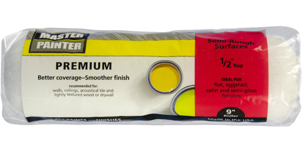 Master Painter MPP912-9IN Paint Roller Cover, 9" x 1/2" Nap