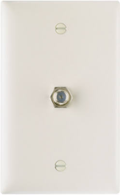 Pass & Seymour Wall Plate with F Type Coaxial Connector, Light Almond