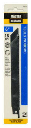 Master Mechanic 698504 Bi-Metal Reciprocating Saw Blade, 6" x 18 TPI, 2-Pack