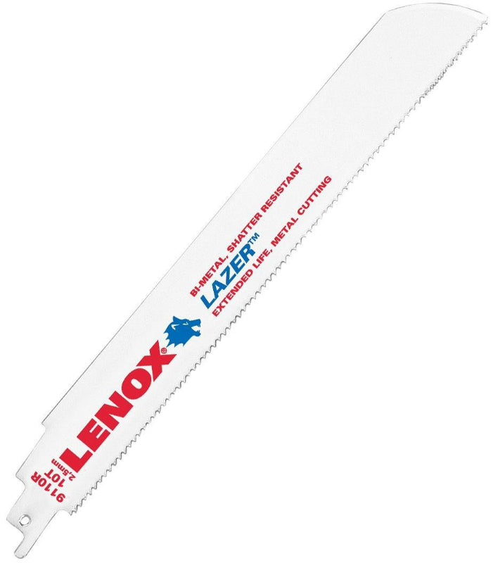 Lenox® 24905T9110R Lazer® Bi-Metal Reciprocating Saw Blades, 10 TPI, 9", 2-Pack