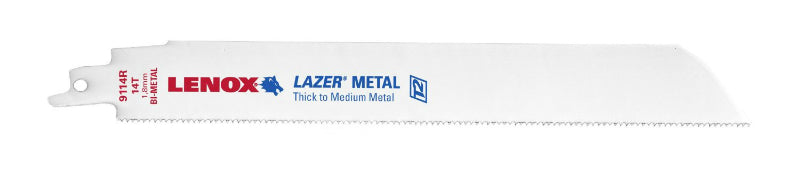 Lenox® 24906T9114R Lazer® Bi-Metal Reciprocating Saw Blades, 14 TPI, 9", 2-Pack