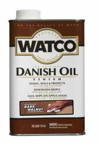 Watco® 65841 Danish Oil Finish, 1 Qt, Dark Walnut