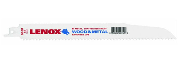 Lenox® 22752OSB956R Wood Bi-Metal Reciprocating Saw Blade, 6 TPI, 9"