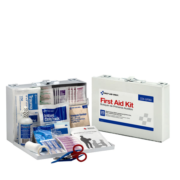 First Aid Only 224U 25-Person First Aid Kit in Metal Case, 107-Pieces