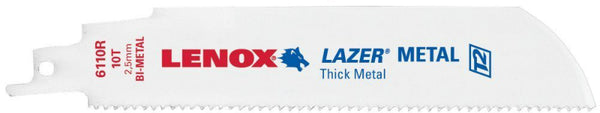 Lenox® 24901T6110R Lazer® Bi-Metal Reciprocating Saw Blades, 10 TPI, 6", 2-Pack
