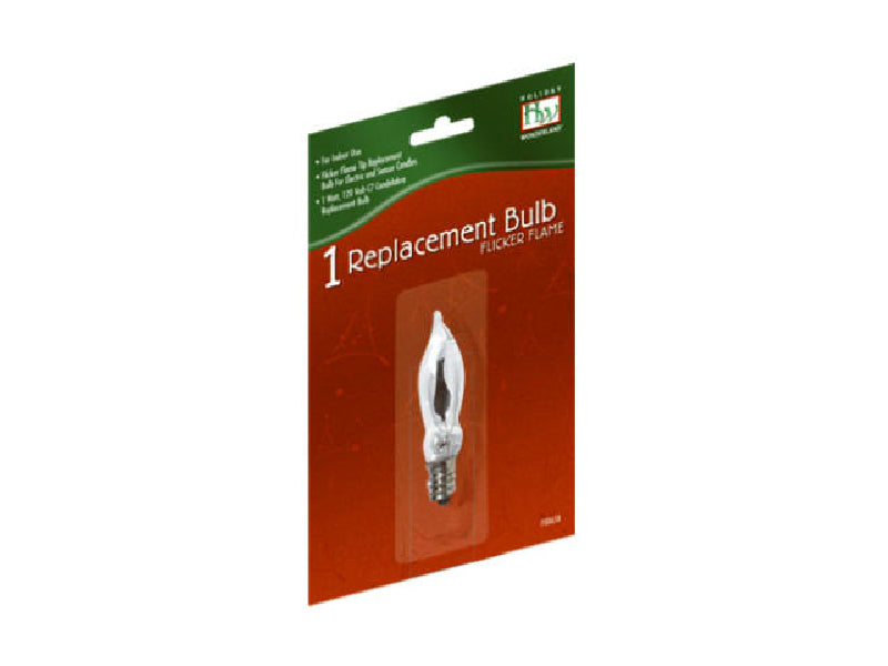 Holiday Wonderland 1081-88 Christmas C7 Flicker-Flame Replacement Candle Bulb