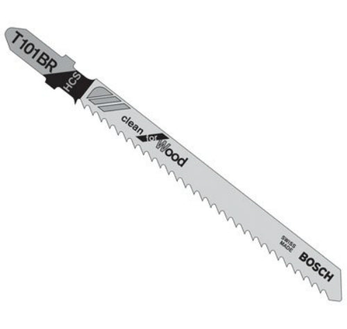 Bosch T101BR High Carbide Steel T-Shank Jigsaw Blades, 4", 10 TPI, 5-Pack