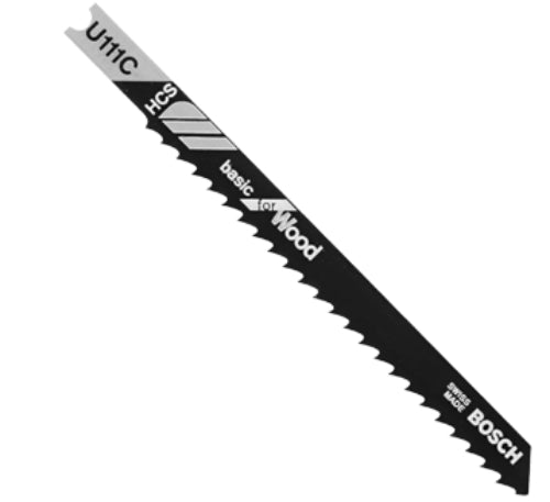 Bosch U111C U-Shank Wood Jig Saw Blades, 3-5/8", 8 TPI, 5-Pack