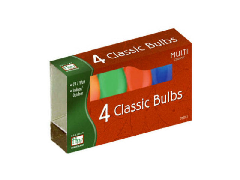 Holiday Wonderland 1094A-88 Christmas C9 Ceramic Replacement Bulb, Multi Color