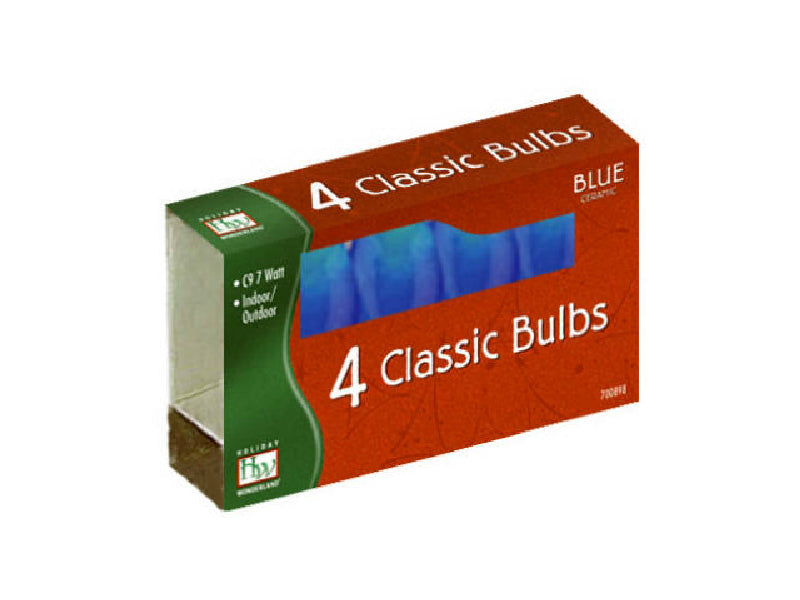 Holiday Wonderland 1094B-88 Christmas C9 Ceramic Replacement Bulb, Blue