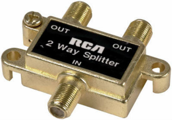RCA VH47N Coaxial Cable Splitter, Gold Plated, 2 Way