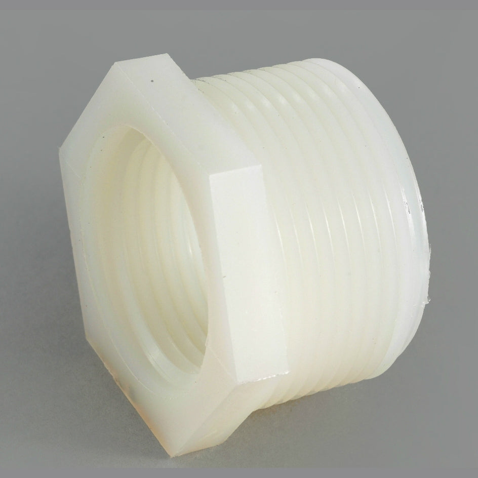Anderson Metals 53610-1608 Nylon Hex Bushing, 1" MPT x 1/2" FPT