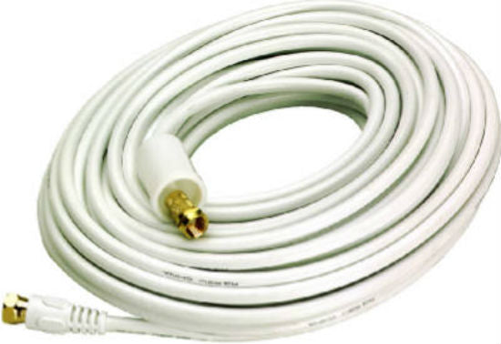 RCA VHW112N RG6-Coaxial Cable with F Connectors, White, 50'