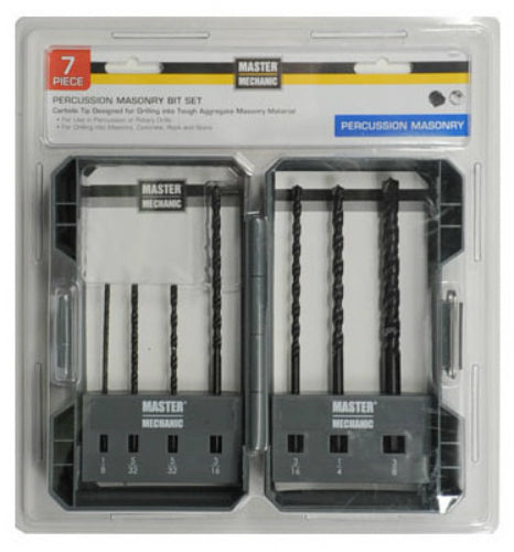 Master Mechanic 702637 Percussion Masonry Drill Bit Set, 7-Piece