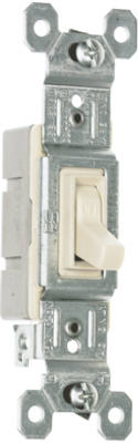 Pass & Seymour TradeMaster Grounding Toggle Switch, 15A, 120V, Light Almond