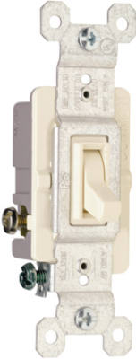 Pass & Seymour Standard 3-Way Toggle Switch, 15A, 120V, Light Almond