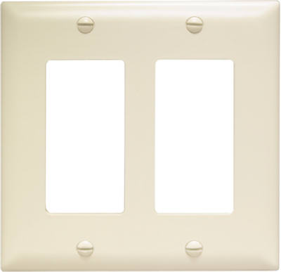 Pass & Seymour TradeMaster 2-Decorator Nylon Wall Plate, 2 Gang, Light Almond