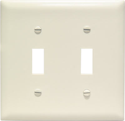 Pass & Seymour TradeMaster Toggle Nylon Wall Plate, 2 Gang, Almond