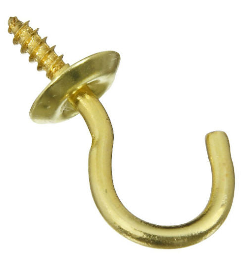 National Hardware® N200-303 Cup Hook, 3/4", Solid Brass, 50-Pack