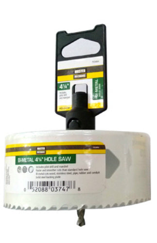 Master Mechanic 703464 Bi-Metal Hole Saw, 4-1/4", 1-Piece
