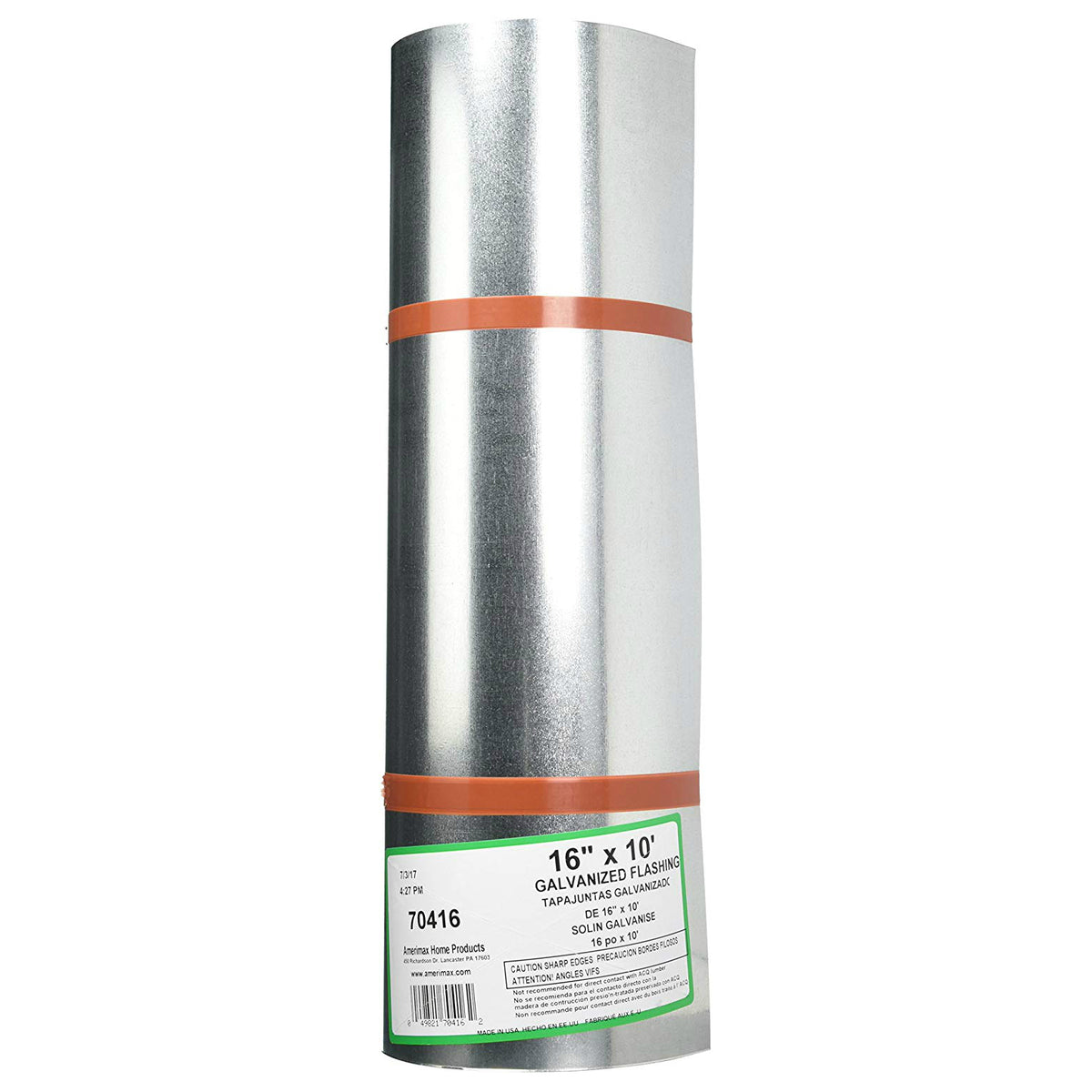 Amerimax 70416 Galvanized Roll Flashing, 16" x 10'