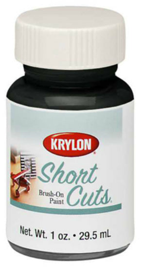 Krylon SCB026 Short Cuts Brush On Enamel Paint, 1 Oz, Gloss Black