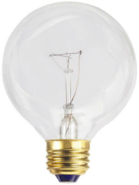 Westpointe 70876 Standard Base G25 Vanity Globe Light Bulb, Clear, 25W