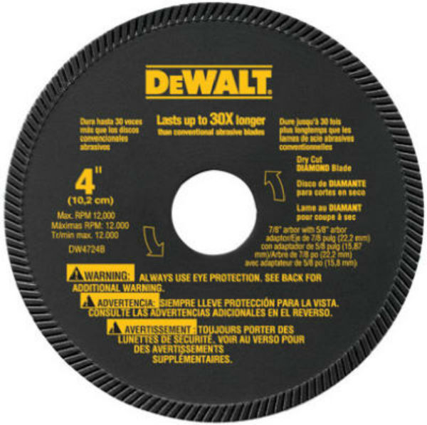 DeWalt® DW4724 High Performance Diamond Masonry Blade, 4"